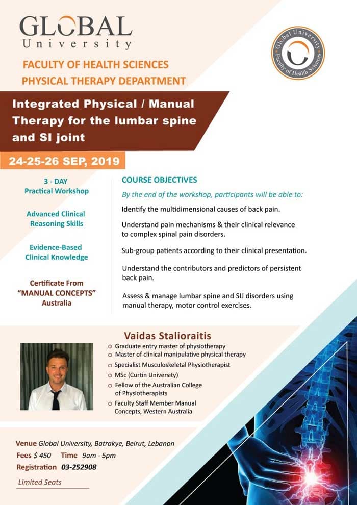 Integrated Physical/Manual: Therapy for the lumbar Spine & SI joint