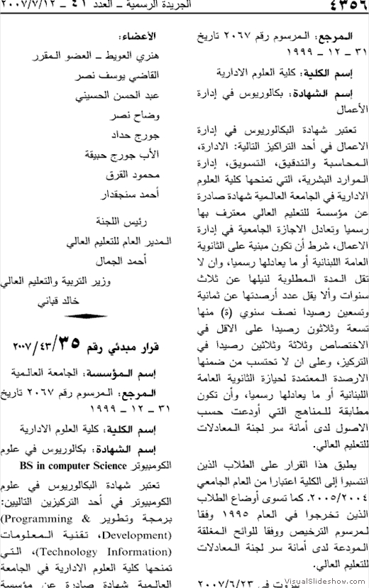 Global University Accreditations - BA in Human Resources Management